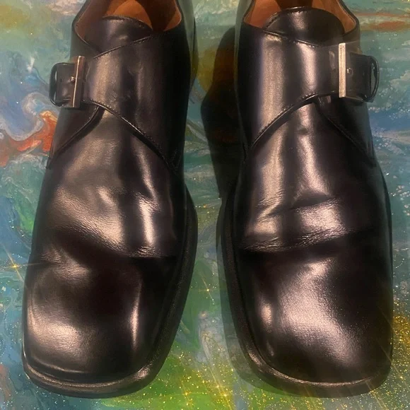 Vintage Gucci Men\'s MONK STRAP Black MADE IN ITALY Leather Shoes SIZE 11D Gucci monk strap black - Gem main image 2